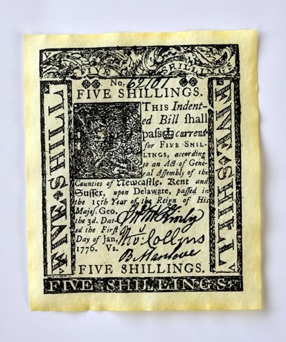 Our Amendments Colonial & Revolutionary Currency Set A 9" x 4" - 7 Replica Banknotes in Envelope