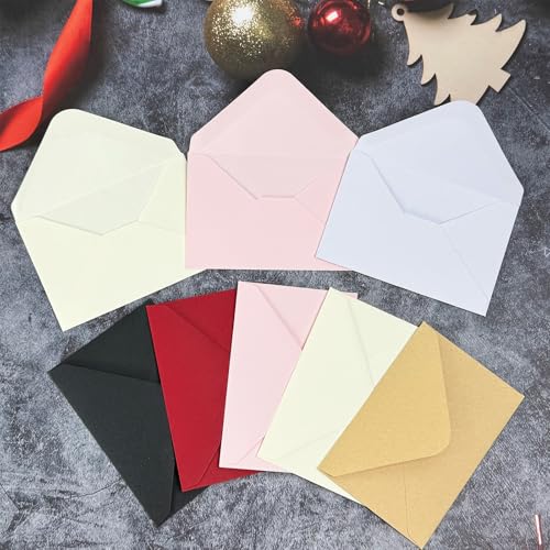 White Mini Gift Card Envelopes 4 x 2.75 inch Pack of 100 - Self-Sealing Business Card Sleeves
