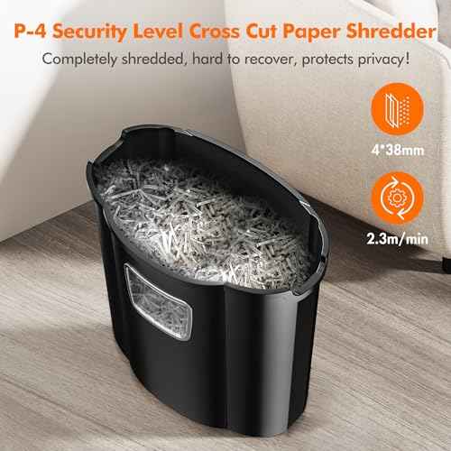 Electric Paper Shredder for Home Use, 10-Sheet, Cross-Cut Paper Shredder 5 Gal Wastebin, Shreds Documents, Credit Cards,Staples, Compact Personal Shredders for Home Office Heavy Duty