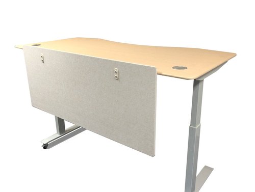 ApexDesk Artsonic 54-Inch Dual-Use Modesty Vanity Panel Divider Made of Polyester Fiber with Clamps for Standing Desk (54", Beige)