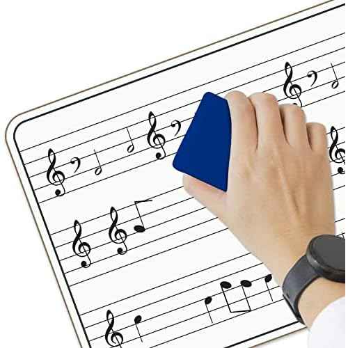 Scribbledo 5 Pack Dry Erase Music Staff White Boards 9" X 12 Inch Lapboard Double Sided Musical Notes whiteboard for Kids Students, Musicians and Home (5 Erasers Included)