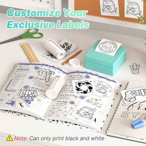 Genuine Self-Adhesive Thermal Printer Stickers, 54mmx3.2m Sticker Paper, Compatible with PM290 Mini Sticker Printer, Thermal Sticker Paper for Journal, Study, Photos, 3 Rolls, White