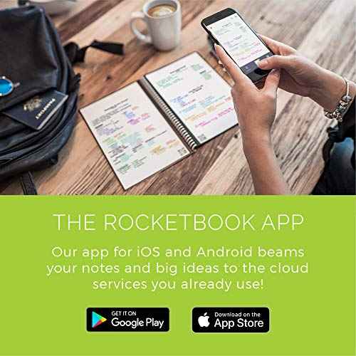 Rocketbook Wave Smart - Dotted Grid Eco-Friendly Notebook with 1 Pilot Frixion Pen Included - Standard Size (8.5" x 9.5"), BLUE (WAV-S)