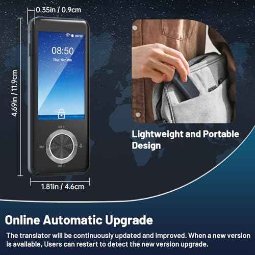 Language Translator Device, Real Time Translation Device with 137 Languages, 3" HD Screen Real Time Translator Device, Support Taking Pictures, Recording, Online, Offline, Suitable for Travel,Business