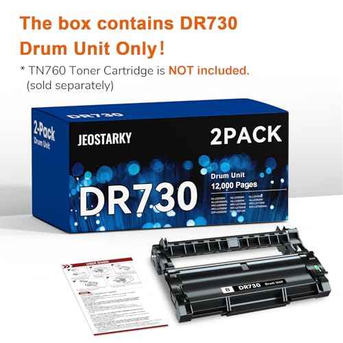 Compatible DR730 Drum Unit (NOT Toner) Replacement for Brother DR730 DR 730 for MFC-L2710DW MFC-L2750DW HL-L2350DW HL-L2395DW HL-L2370DW HL-L2390DW HL-L2379DW DCP-L2550DW Printer (2 Drum)