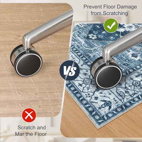 Anidaroel Office Chair Mat for Hardwood & Tile Floor, 4x6 Floor Mat for Office Chair, Under Desk Rug for Rolling Chair on Hardwood, Low Pile Carpet Floor Protector Rug, Easy to Clean, Blue