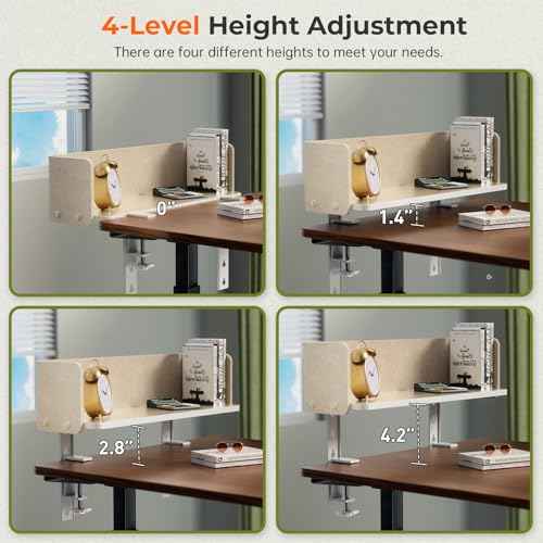 3 in 1 Clamp-on 22"¡¿7.5" Desk Extender, Heavy-Duty Side/Top Desk Organizer Shelf, Adjustable Desktop Storage for Office Accessories, Monitor and Laptop Riser, Baffle Included