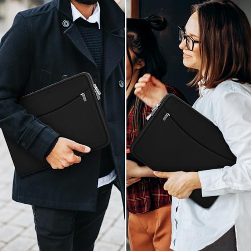 Ampoock 14 Inch Laptop Sleeve Case Black Shockproof Protective Bag