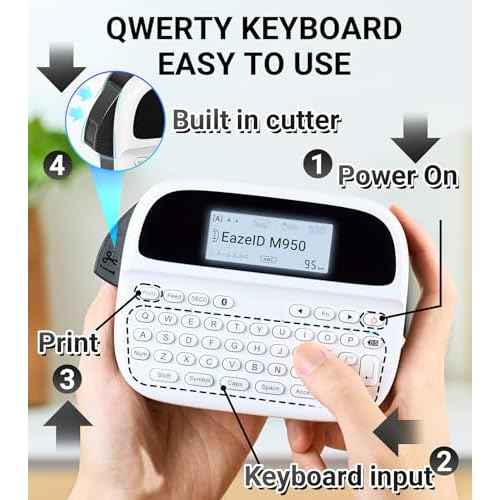 Handheld Label Maker Waterproof-Labels, Bluetooth Labeler for Kids School Items, Labeling Machine with Backlit LCD, QWERTY Keyboard & APP Connectivity for Teachers Gift, Home & Office Organization