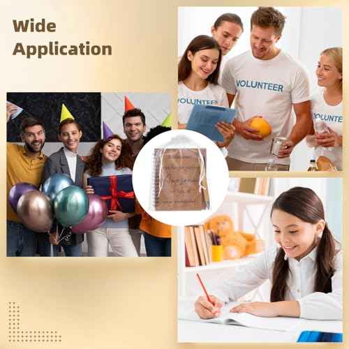 50 Sets Inspirational Gifts Bulk, Including Mini Spiral Inspiration Notebook, Retractable Bamboo Pens, and Organza Bags, Encouragement Gifts for Nurse Medical Assistant Coworkers