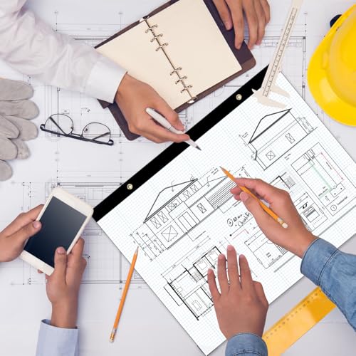 (2 Pack) Large Engineering Graph Paper Pad, 100 Sheets/200 Pages, 22" x 17" Quadrille Grid Paper for Drafting, Engineering, Blueprint Drawing, Architect Designer, 4"x4" Blue Grid, Giant Drafting Pad