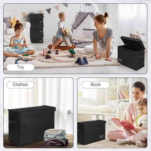 Lincia 4 Pack Comic Book Storage Boxes with 20 Book Dividers Collapsible Comic Box Case with Lid Moistureproof Dustproof Comic Short Box Holds 150-180 Comics Comics,15.4" x 7.5" x 11.4"