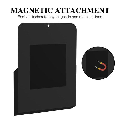 MoKo Magnetic File Holder, A4 Large Size Refrigerator Storage Organizer Magnet Pencil Cups Marker Paper Letter Pen Holder Stationery Supplies for Classroom Office Home, 2 Pack, Black