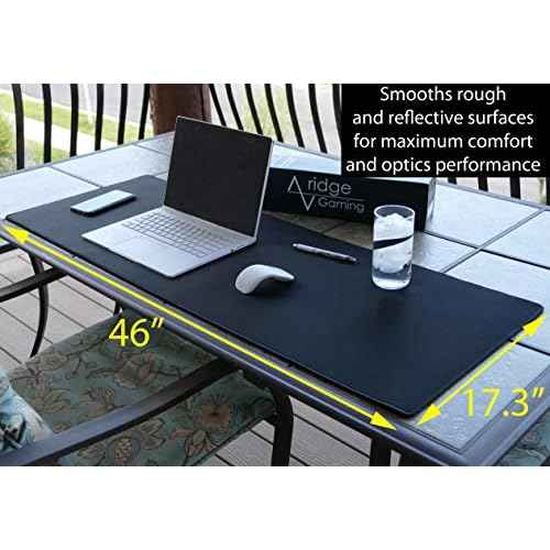 Gaming Mouse Pad (5mm) Massive 46 inch | 46x17.3x0.20 Extra Thick | Black | Stitched Edge, Large Washable Desk Mat