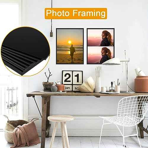 20 Pack 11.7"x16.5" Black Foam Board, 1/5"(5MM) Thick, A3 Size, Foam Core Backing Board Poster Foam Board Sheets for Presentations, School, Office & Art Projects