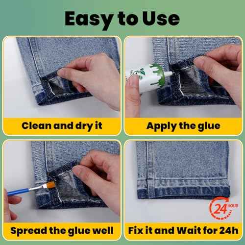 Fabric Glue Permanent, 60ml Super-Strong Clear Washable Fabric Adhesive for Clothing, Patches, Leather, Cotton, Denim, Polyester, Doll Repair (Fabric Glue Kits B)