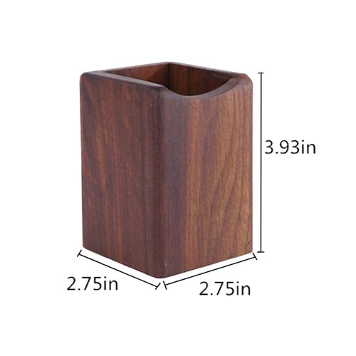 Armiya Pen Holder for Desk Wooden Desk Pencil Holder Multi Purpose Use Natural Wood Home Storage Box Office Supplies(2walnut)