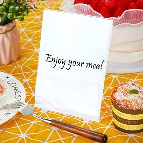 Vicenpal 40 Pcs 5 x 7 Inch Acrylic Sign Holder Acrylic Picture Frames Plastic Picture Flyer Holder l Shaped Photo Frames Self Standing Desktop Table Signs for Office, Store, Restaurant, Vertical