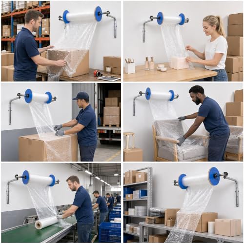40cm Wall Mount Air Cushion Wrap Dispenser Roll Holder for Packing & Shipping