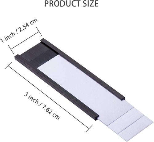 200 Pieces Magnetic Label Holders with Magnets Magnetic Data Card Holders with Clear Plastic Protectors for Metal Shelf, Whiteboard (1 x 3 Inch)