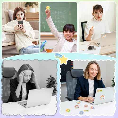 60 Pcs Anxiety Sensory Stickers Resuable Calm Stickers 2 Textured Surface Sensory Strips 15 Style Fidget Tactile Stickers for Office Classroom Adult Teens