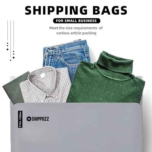 10 x 13 100pcs Shippozz Poly Mailers ? Durable Shipping Envelopes with Strong Adhesive Seal, Waterproof and Tear-Resistant Design ? Ideal for Clothing, Books, and Accessories