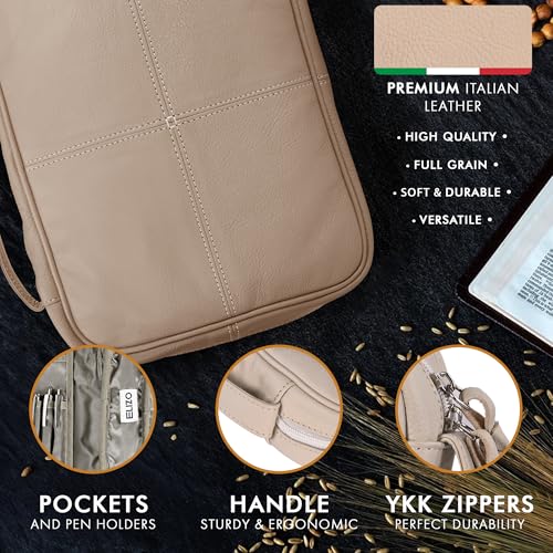 ELIZO Full Grain Italian Leather Bible Cover