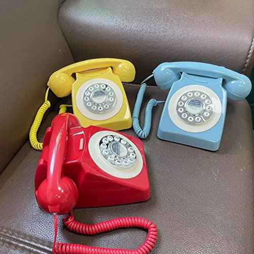 Corded Retro Phone, TelPal Red 80's Classic Telephone/Landline Phone/Wired Antique Telephone for Home/Office/Hotel