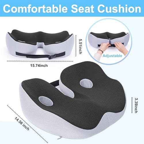Hemorrhoid Pillows for Sitting, Cushion Lab Travel Pillow for Tailbone Pain, Cloud Cradle Ischial Tuberosity Seat Cushion, Piriformis Syndrome Relief Donut Cushion, Butt Cushion for Long Sitting