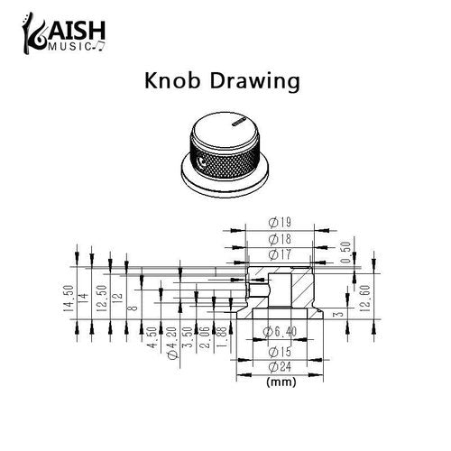 4-Pack Set Screw Style Aluminium Potentiometer Knobs 1/4" Universal Top Hat Knobs Bell Volume Tone Control Knobs for Guitar/Bass/AMPS/Preamps Black