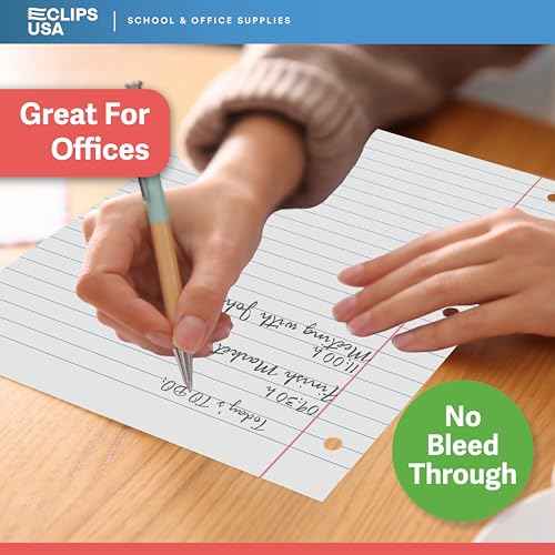 Notebook Paper, Loose Leaf College Ruled 10.5'' x 8'', Filler 56 gsm, 150 Sheets Per Pack, 1800 (12 Pack)