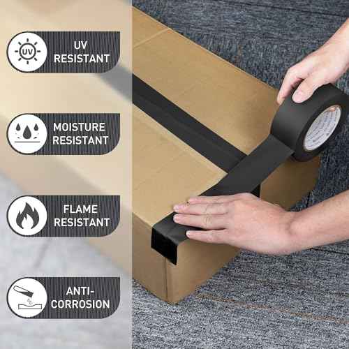 Avery Dennison Duct Tape, Heavy Duty PVC Easy Tear Tape, Strong Adhesive Waterproof Duct Tape for Indoor Outdoor Repairs, 2 in x 36 Yard, Black, 6 Rolls