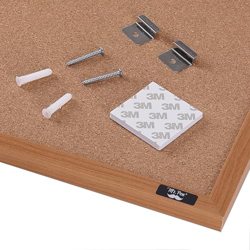 Wood Framed Cork Bulletin Board 24x36 Inches - Office & Home Decor
