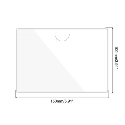 PATIKIL 4" x 6" Self Adhesive Index Card Pockets, 30 Pack Plastic Label Holder with Top Open Sticky Pocket Sleeves for Business Cards Note Cards, Clear