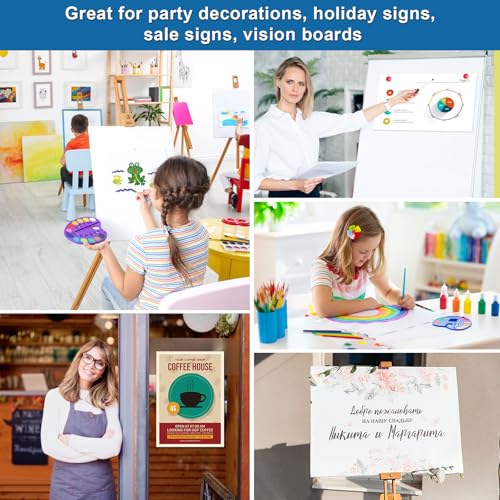 10 Pcs Poster Board 11.7 x 16.5 Inches White Poster Board Paper Bulk, ROOKEA 250 GSM Thickness Vision Board Blank Graphic Display Posterboards for Drawing Artwork School Arts Crafts Projects