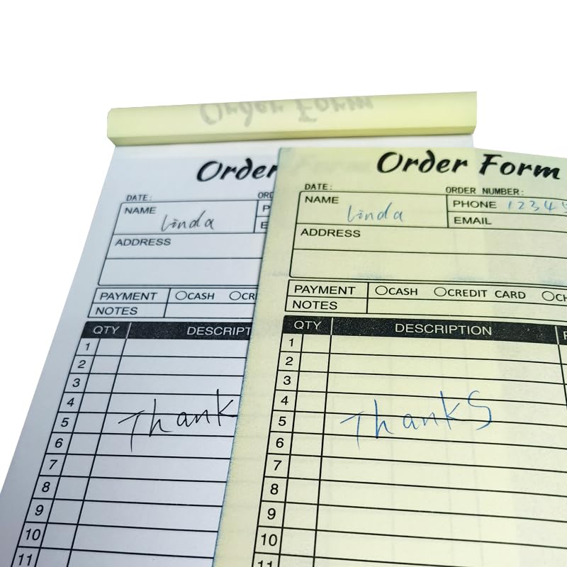 2-Part Carbonless Invoice Book with 50 Sheets - A5 (8.3 x 5.5 in) White/Yellow