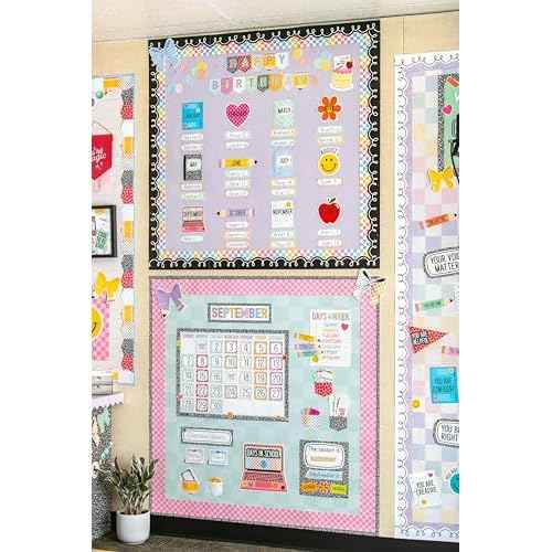 Teacher Created Resources Black with White Squiggles Die-Cut Rolled Border Trim - 50ft - Decorate Bulletin Boards, Walls, Desks, Windows, Doors, Lockers, Schools, Classrooms, Homeschool & Offices