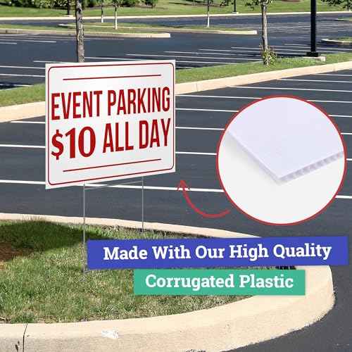 24x18" Double Sided Customizable Outdoor Yard Sign made from Corrugated Plastic with Metal "H" Stake, Easy to Design, Sign for Business, Garage or Yard Sale, Home, Office, (18" x 24")