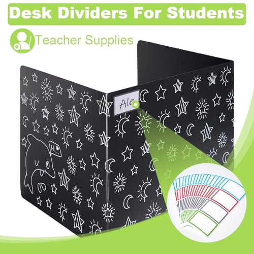 16 Pack Privacy Folders for Students - Durable & Waterproof Desk Dividers for Students,School Supplies for Teachers,Classroom Furniture,Easy to Clean Testing Dividers for Classroom,Dolphins