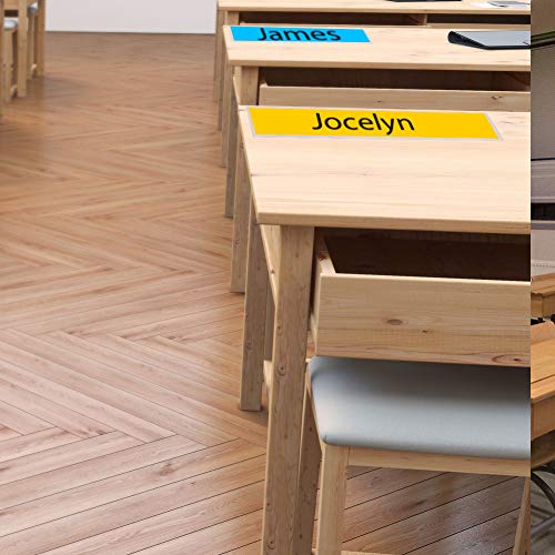 36 PCS Waterproof Self-Adhesive Clear Nameplate Pockets 18.9x4.7 Inches for Desks & Classroom