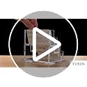 YUXUN 3 Slots Business Card Holder Display Acrylic Desk Organizer