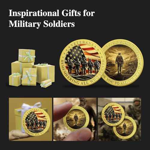 BHealthLife 24Pcs Military Soldiers Challenge Coins Veterans Coins Honoring All Who Served Bulk Pack Appreciation Gifts - Thank You to All Veterans