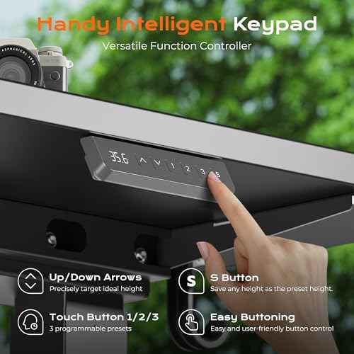 Huuger Dual Motor Electric Standing Desk Frame, Sit Stand up Desk Leg for 47.2¡± to 86.6¡± Desktop, Computer Desk Leg with Cable Tray, 3 Memory Height Presets, 2 Hooks, Black Frame Only