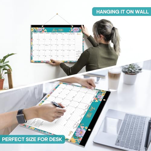 Floral Jul 2026-Dec 2027 18-Month Desk Calendar - Taja 2026-2027, 17x12 inches
