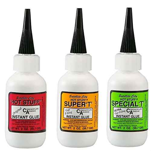 NIANWUDU Satellite City CA Glue Set of 3 - Original Thin, Super T Medium, Special T Thick - 2 oz Bottles