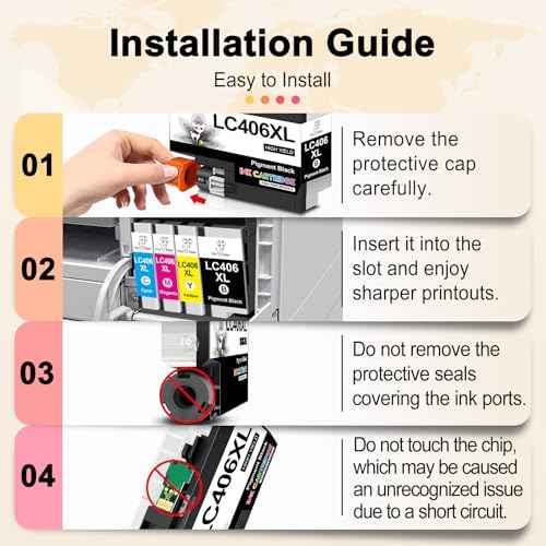 Miss Deer LC406XL Ink Cartridges for Brother Printer, Compatible Replacement for Brother LC406 LC 406 XL for MFC-J4335DW MFC-J5855DW MFC-J6955DW MFC-J6555DW MFC-J4535DW 5-Pack (2BK/1C/1M/1Y)