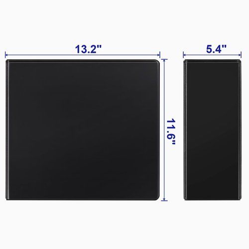 Comix Durable 3 Ring Binder, 5 inch D Ring Binders, Hold 950 Sheets of US Letter Size Paper, 2 Pack (Black)