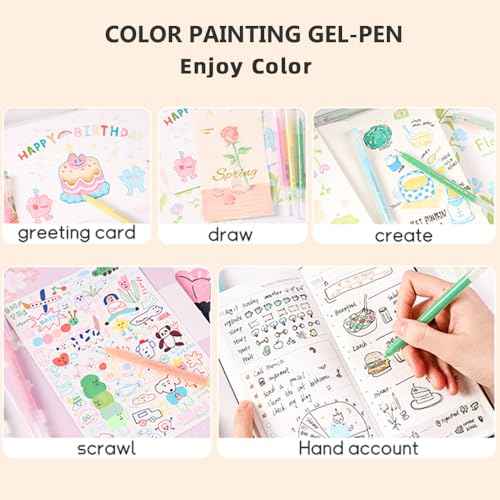 Gel Pens with Fine Point 0.6mm, 99 Colors Drawing Pencils for Adult Coloring Books Smooth Writing Pen Set for Journaling, Landscapes, Lettering