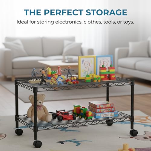 Honey-Can-Do Honey Can Do 2-Tier Media Cart CRT-03937 Black 18 x 36