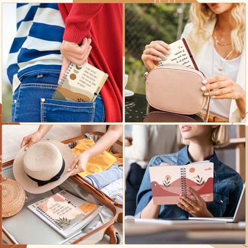 Kosiz 96 Pcs/48 Set Positive Affirmation Gifts Gratitude Spiral Notebooks with Pens Motivational Encouragement Notepads Daily Affirmations Journal for Women Christmas Holiday Gifts (Rainbow)